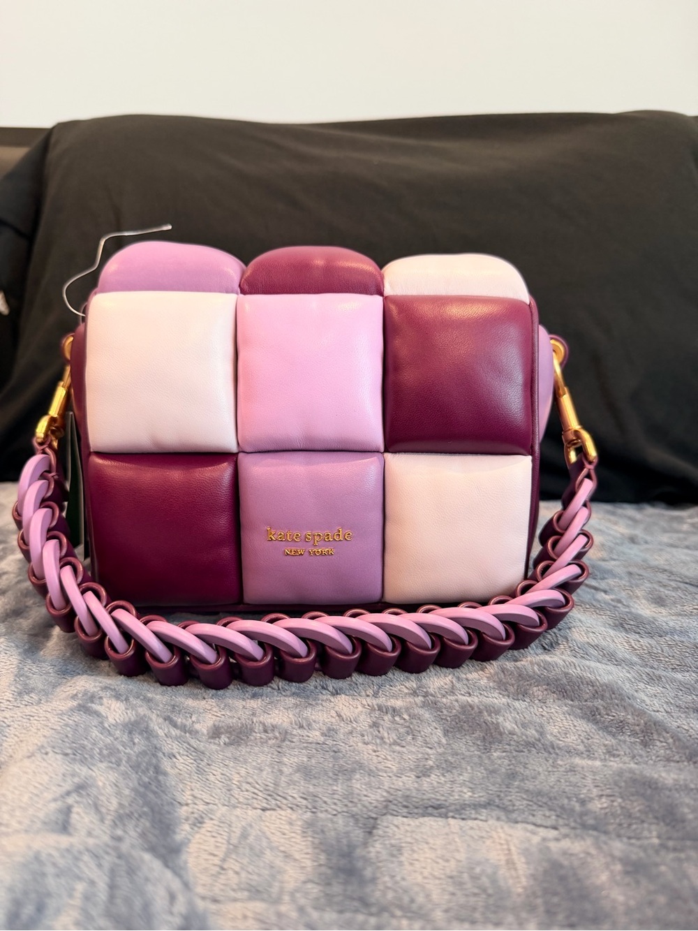 kate spade Quilted Patchwork Boxxy Bag in Various Shades of Purple